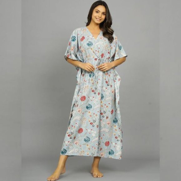BRAND NEW Lightweight Cotton Kaftan Perfect for Summer Handmade Cotton Kaftan - Picture 1 of 7